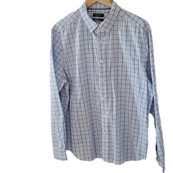 XL NAUTICA FLEX & WRINKLE RESISTANT PLAID LONG SLEEVE SHIRT - Picture 1 of 9